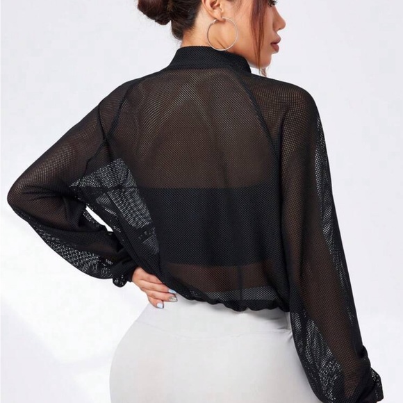 Sheer Black Mesh Jacket - Picture 2 of 4
